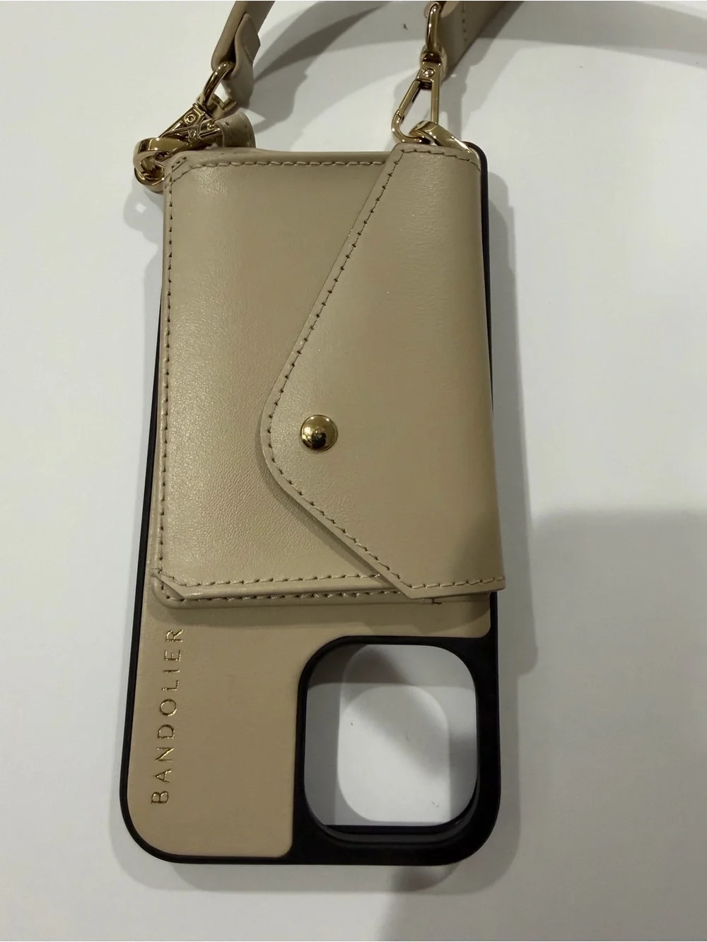 Bandolier Beige Crossbody Phone Case with Card Holder IPhone 13 Pro Max